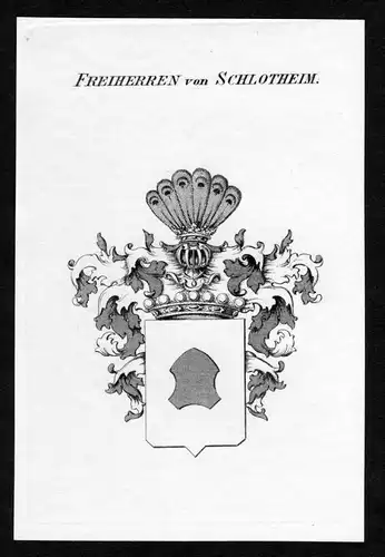 Freiherren von Schlotheim - Schlotheim Wappen Adel coat of arms Kupferstich  heraldry Heraldik