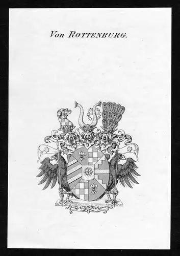 Von Rottenburg - Rottenburg Wappen Adel coat of arms Kupferstich  heraldry Heraldik