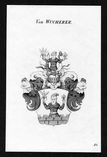 Von Wucherer - Wucherer Wappen Adel coat of arms Kupferstich  heraldry Heraldik