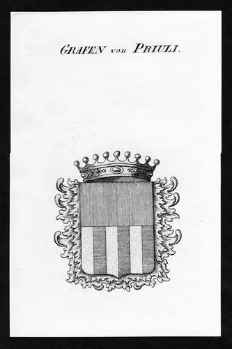 Grafen von Priuli - Priuli Wappen Adel coat of arms Kupferstich  heraldry Heraldik