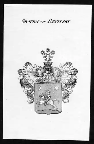 Grafen von Revitzky - Revitzky Wappen Adel coat of arms Kupferstich  heraldry Heraldik