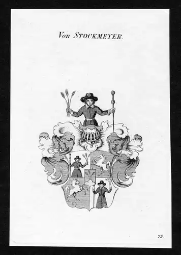 Von Stockmeyer - Stockmeyer Wappen Adel coat of arms Kupferstich  heraldry Heraldik