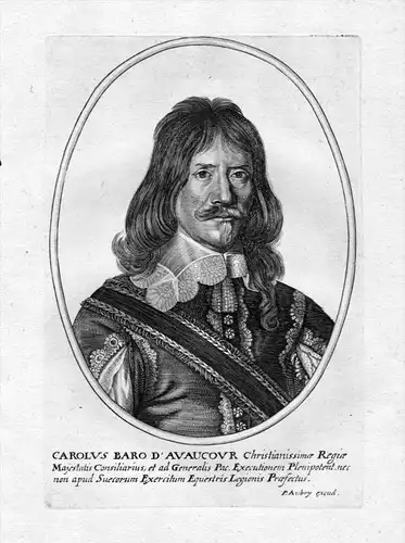 Carolus Baro d'Avaucour - Charles d’Avaugour gravure Portrait Kupferstich