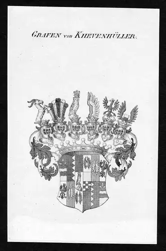 Grafen von Khevenhüller - Khevenhüller Khevenhueller Wappen Adel coat of arms Kupferstich  heraldry Heraldik