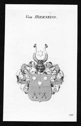 Von Hierneiss - Hierneiss Wappen Adel coat of arms Kupferstich  heraldry Heraldik