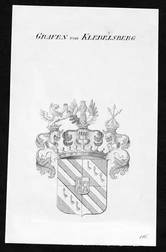 Grafen von Klebelsberg - Klebelsberg zu Thumburg Kleblsperg Wappen Adel coat of arms Kupferstich  heraldry Her