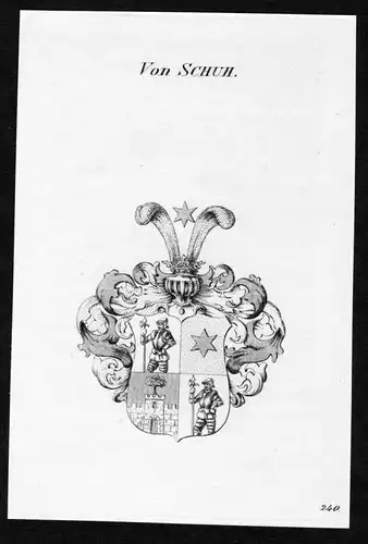 Von Schuh - Schuh Wappen Adel coat of arms Kupferstich  heraldry Heraldik