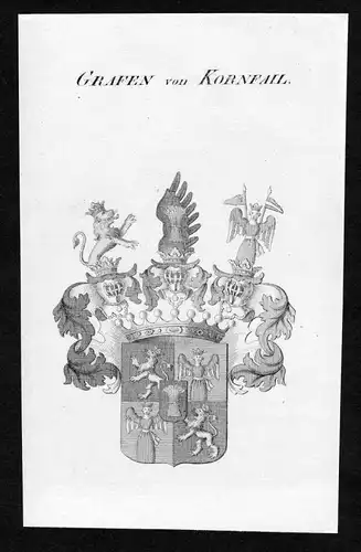 Grafen von Kornfail - Kornfail Wappen Adel coat of arms Kupferstich  heraldry Heraldik