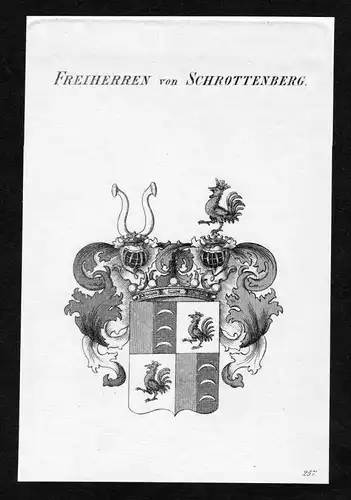 Freiherren von Schrottenberg - Schrottenberg Wappen Adel coat of arms Kupferstich  heraldry Heraldik
