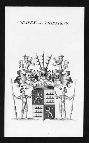 Grafen von Schirnding - Schirnding Schirndinger von Schirnding Wappen Adel coat of arms Kupferstich  heraldry