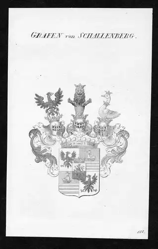 Grafen von Schallenberg - Schallenberg Wappen Adel coat of arms Kupferstich  heraldry Heraldik