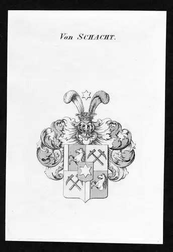 Von Schacht - Schacht Wappen Adel coat of arms Kupferstich  heraldry Heraldik