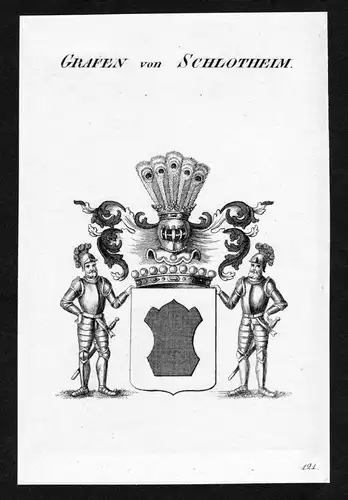 Grafen von Schlotheim - Schlotheim Wappen Adel coat of arms Kupferstich  heraldry Heraldik
