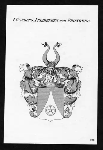 Künsberg, Freiherren von Fronberg - Künsberg Kuensberg Künßberg Künssberg Wappen Adel coat of arms Kupfer