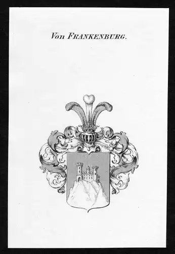 Von Frankenburg - Frankenburg Wappen Adel coat of arms Kupferstich  heraldry Heraldik