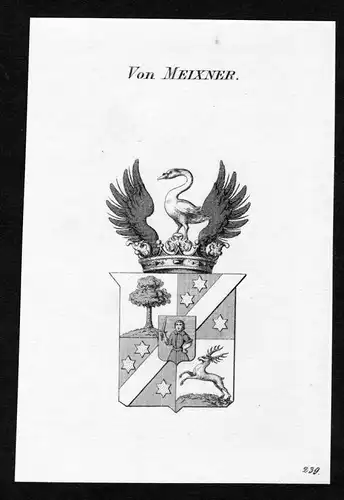 Von Meixner - Meixner Wappen Adel coat of arms Kupferstich  heraldry Heraldik