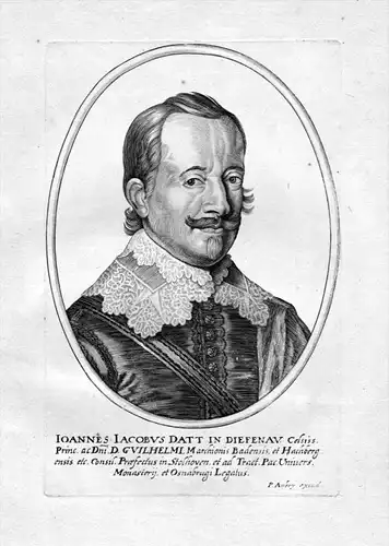 Ioannes Iacobus Datt in Diefenau - Johannes Jacob Datt von Diefenau Portrait Kupferstich