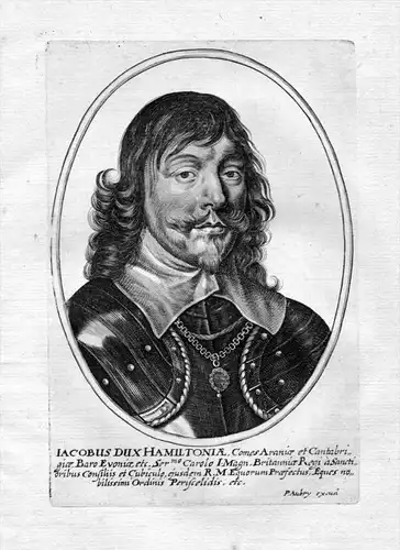 Iacobus dux Hamiltoniae - Jakob von Hamilton John James London Portrait Kupferstich