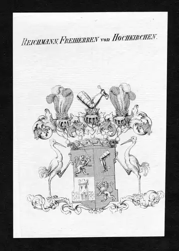 Reichmann, Freiherren von Hochkirchen - Reichmann von Hochkirchen Wappen Adel coat of arms Kupferstich  herald