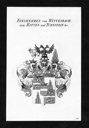 "Freiherren von Wittenbach zum Ratten- und Turnstein" - Wittenbach zu Ratten und Thurnstein Wappen Adel coat of arms Kup