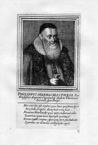 Philippus Marbach - Philipp Marbach Graz Theologe Portrait Kupferstich