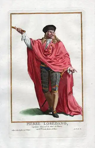 Pierre Loredano Capitain General de Mer de Venise - Pietro Loredan Doge of Venice Portrait costumes Kupferstic
