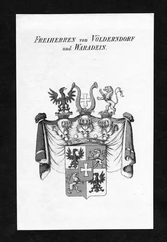 Freiherren von Völderndorf und Waradein - Vöderndorff und Waradein Wappen Adel coat of arms Kupferstich  her