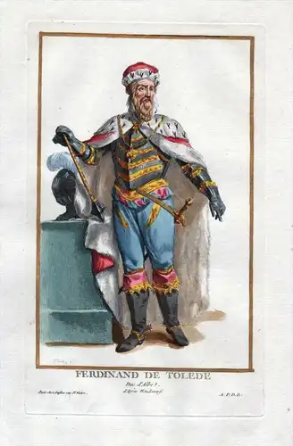 Ferdinand de Tolede - Fernando Alvarez de Toledo Milan Naples Portrait costumes Kupferstich