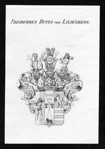 Freiherren Buffa von Lilienberg - Buffa von Castellalto und Lilienberg Wappen Adel coat of arms Kupferstich  h
