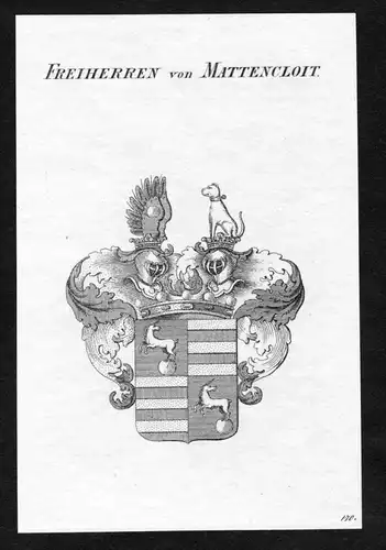 Freiherren von Mattencloit - Mattencloit Wappen Adel coat of arms Kupferstich  heraldry Heraldik