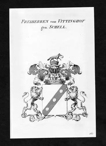 Freiherren von Vittinghof gen. Schell - Vietinghoff-Schell Vittinghoff-Schell Wappen Adel coat of arms Kupfers