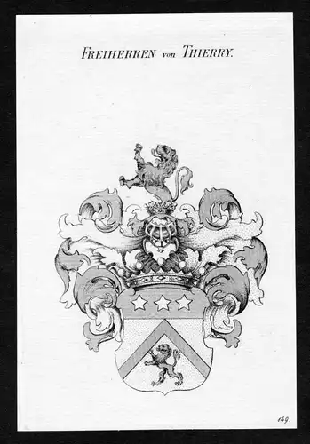 Freiherren von Thierry - Thierry Wappen Adel coat of arms Kupferstich  heraldry Heraldik