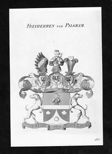 Freiherren von Pilgram - Pilgram Wappen Adel coat of arms Kupferstich  heraldry Heraldik