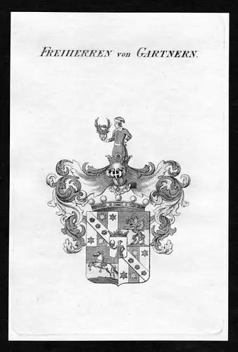 Freiherren von Gartnern - Gartnern Gartner Wappen Adel coat of arms Kupferstich  heraldry Heraldik