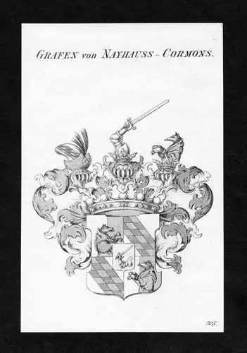 Grafen von Nayhauss-Cormons - Nayhauss-Cormons Nayhauß-Cormons Wappen Adel coat of arms Kupferstich  heraldry