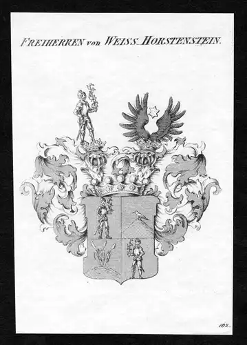 Freiherren von Weiss-Horstenstein - Weiss von Weiss und Horstenstein Wappen Adel coat of arms Kupferstich  her