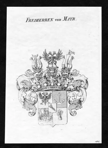 Freiherren von Mayr - Mayr Wappen Adel coat of arms Kupferstich  heraldry Heraldik