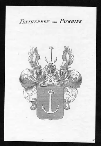 Freiherren von Paskhine - Paskhine Wappen Adel coat of arms Kupferstich  heraldry Heraldik