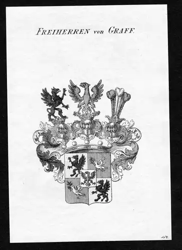 Freiherren von Graff - Graff Wappen Adel coat of arms Kupferstich  heraldry Heraldik