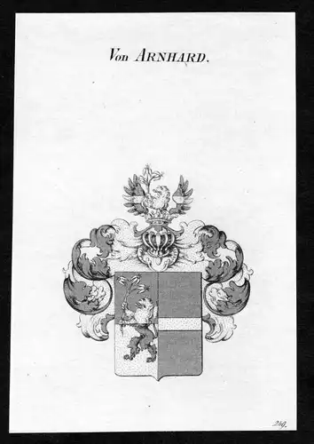 Von Arnhard - Arnhard Wappen Adel coat of arms Kupferstich  heraldry Heraldik