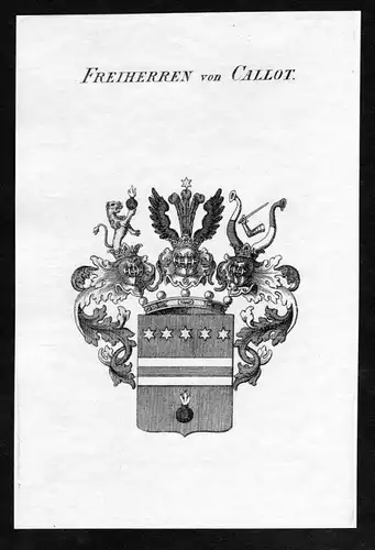 Freiherren von Callot - Callot Wappen Adel coat of arms Kupferstich  heraldry Heraldik