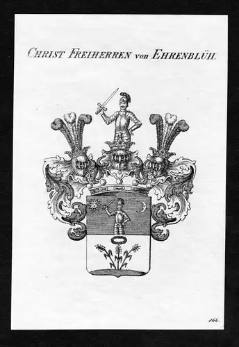 Christ Freiherren von Ehrenblüh - Christ von Ehrenblüh Ehrenblueh Wappen Adel coat of arms Kupferstich  hera