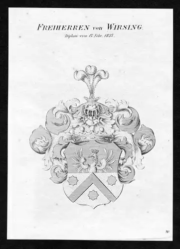 Freiherren von Wirsing - Wirsing Wappen Adel coat of arms Kupferstich  heraldry Heraldik