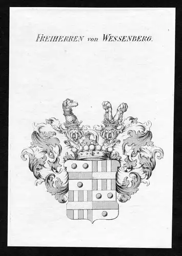 Freiherren von Weissenberg - Weissenberg Weißenberg Wappen Adel coat of arms Kupferstich  heraldry Heraldik