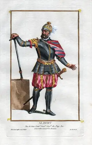 Albert Duc de Saxe .. - Albert Kasimir von Sachsen-Teschen Portrait costumes Kupferstich