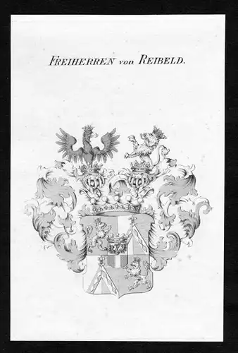 Freiherren von Reibeld - Reibeld Wappen Adel coat of arms Kupferstich  heraldry Heraldik