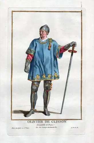 Olivier de Clisson - Olivier de Clisson constable France Portrait costumes Kupferstich