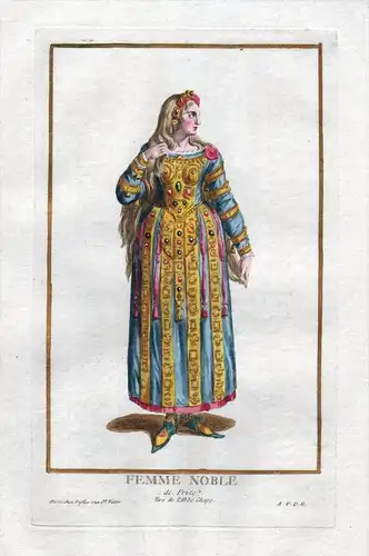 Femme Noble de Frize - Friesland Dame Frau woman Portrait costumes Kupferstich