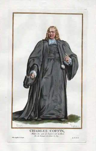 Charles Coffin - Charles Coffin enseignant Paris Portrait costumes Kupferstich