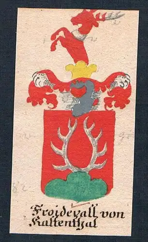 Froidevall von Kaltenthal - Froideval Kalthenthal Manuskript Wappen Adel coat of arms heraldry Heraldik
